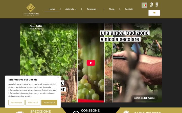 Snímek obrazovky cantinemediterranee.it