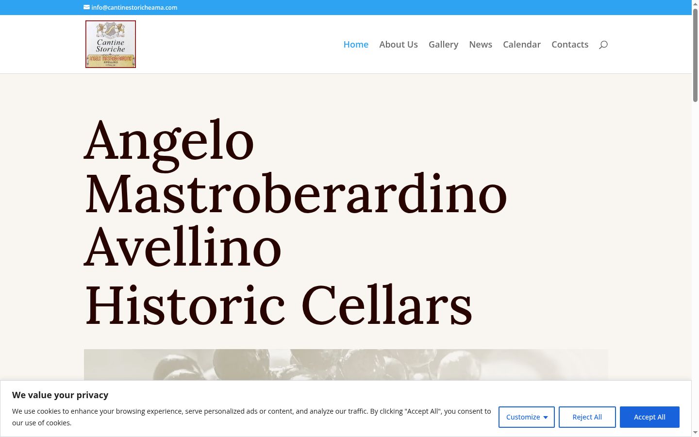 Screenshot del banner di consenso mostrato prima di qualsiasi interazione