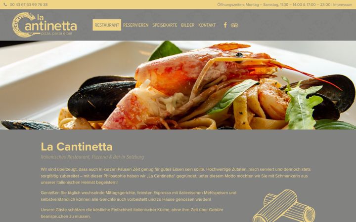 Screenshot of cantinetta.at