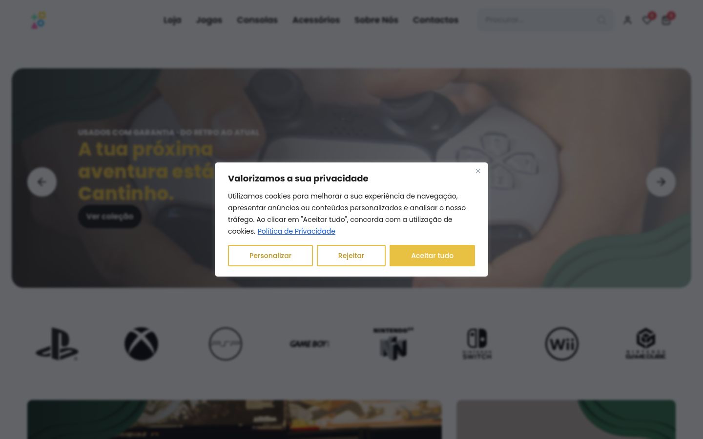 Screenshot of the consent banner shown before any interaction