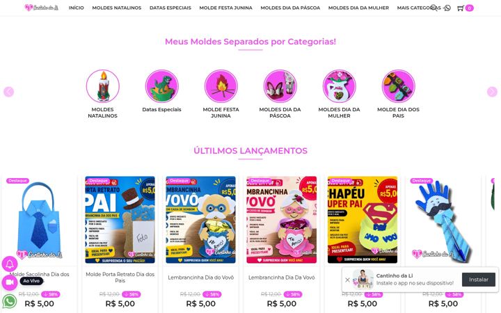Screenshot of cantinhodaliofc.com.br