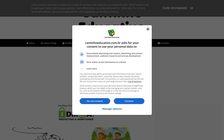 Screenshot of cantinhoeducativo.com.br