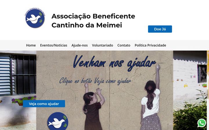 Screenshot stránky cantinhomeimei.org.br