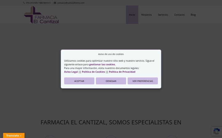 Screenshot of cantizalfarma.com