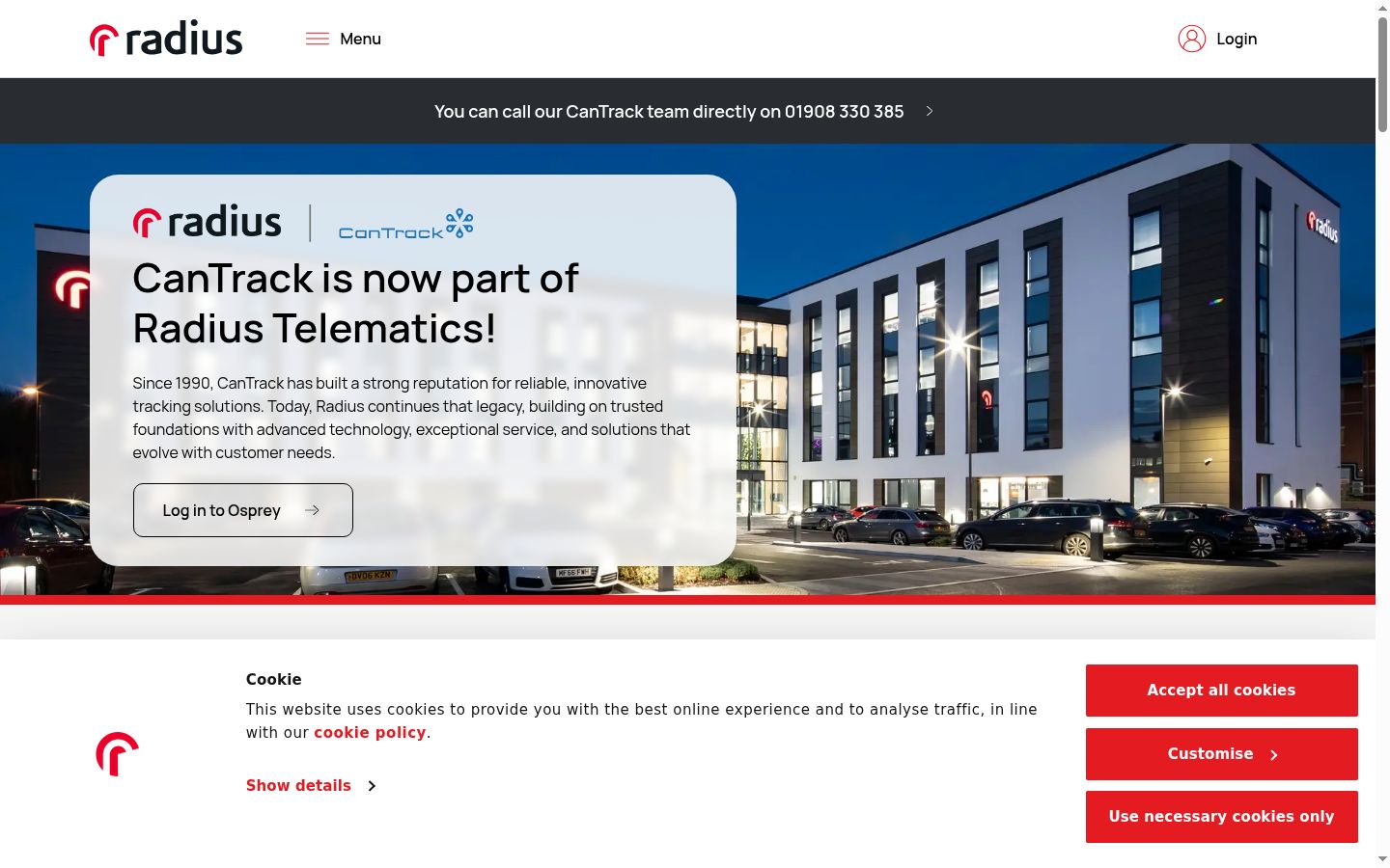 Screenshot of the consent banner shown before any interaction