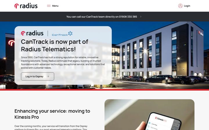 Screenshot of cantrack.com