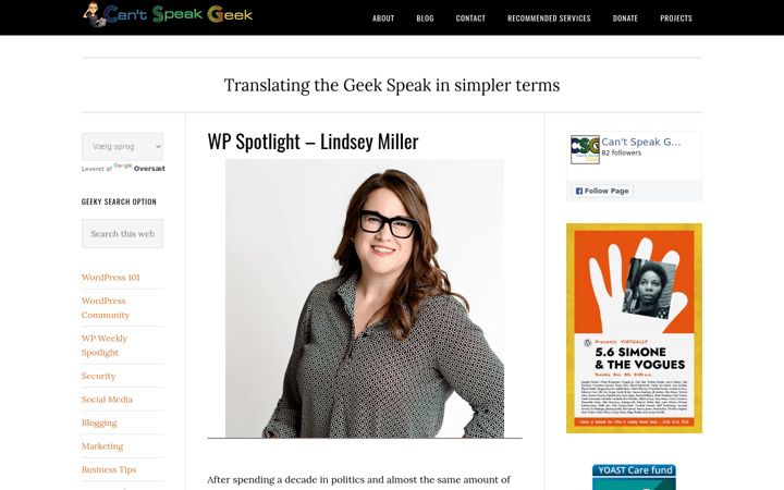 Screenshot of cantspeakgeek.com