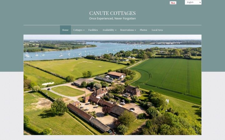 Screenshot of canutecottages.co.uk