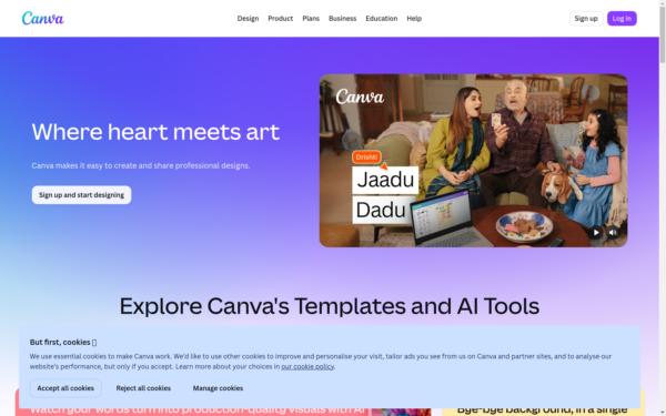 Screenshot of canva.in