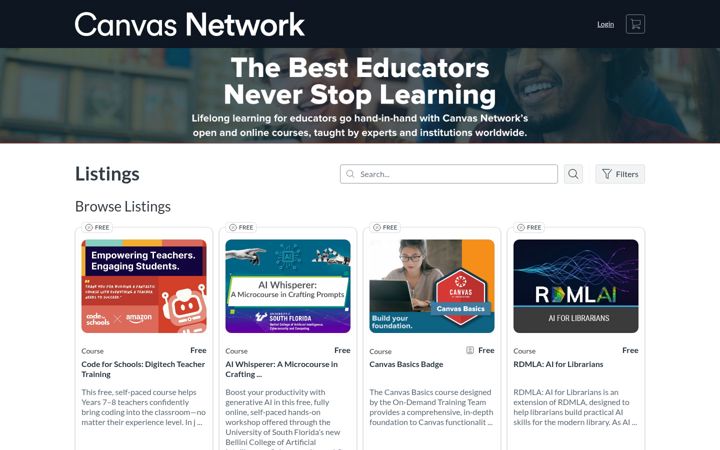 Screenshot of canvas.net