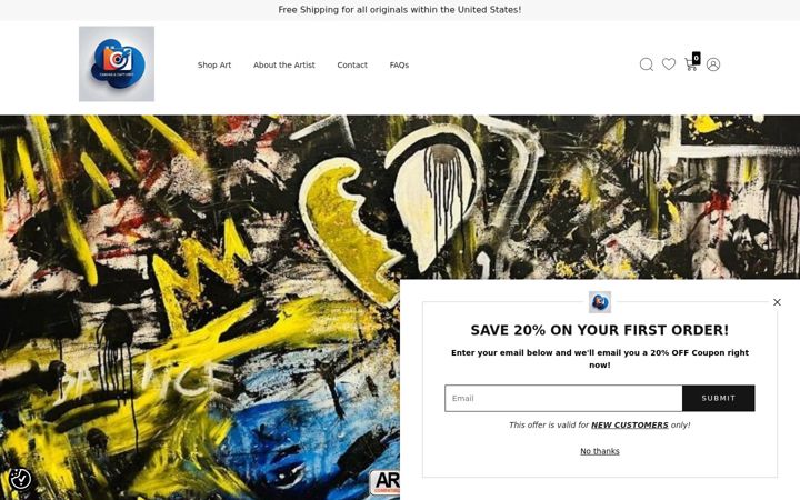 Screenshot of canvasandcaptured.com