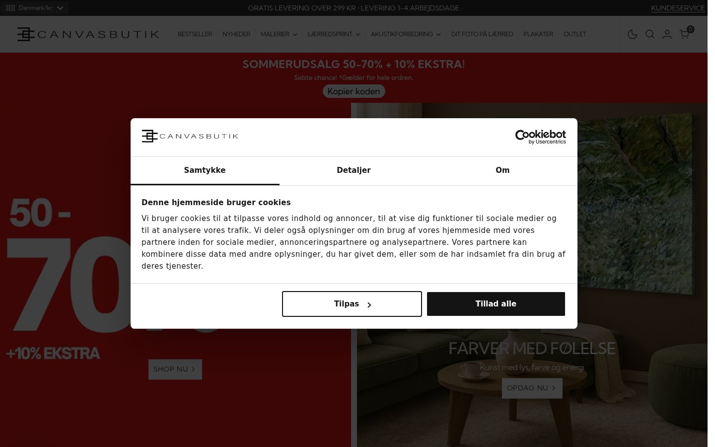 Screenshot of the consent banner shown before any interaction
