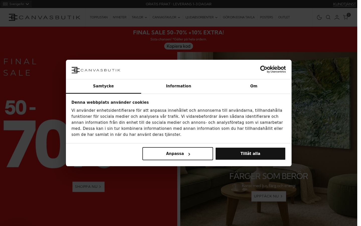 Captură de ecran a bannerului de consimțământ afișat înainte de orice interacțiune