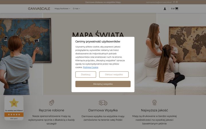Captură de ecran a canvascale.pl