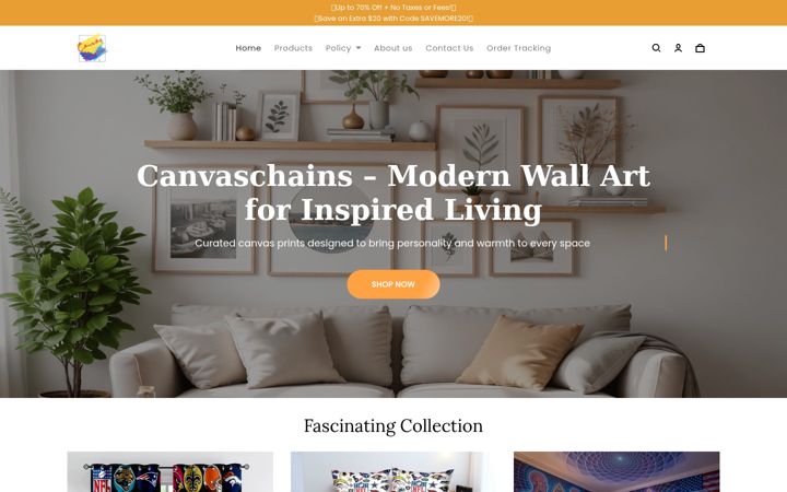 Screenshot of canvaschains.com