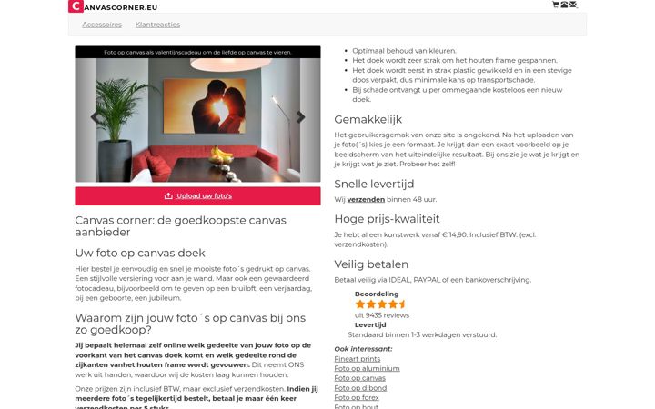 Screenshot of canvascorner.eu