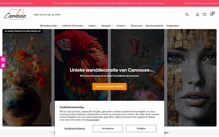 Screenshot of canvasso.com
