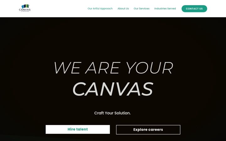 Screenshot of canvasstaffingllc.com