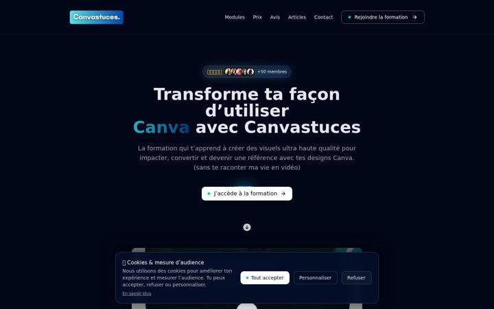 Screenshot of canvastuces.com