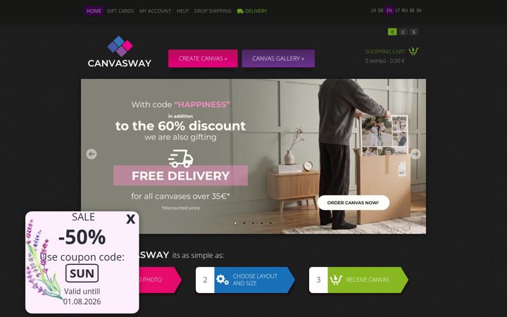Screenshot of canvasway.com