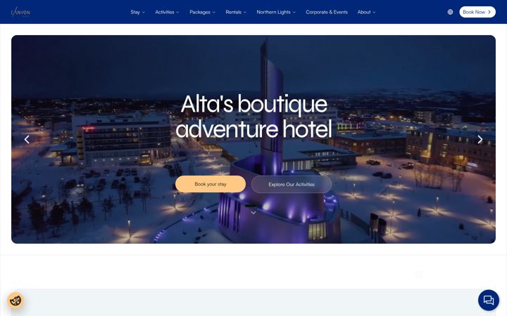 Screenshot of canyonhotell.no