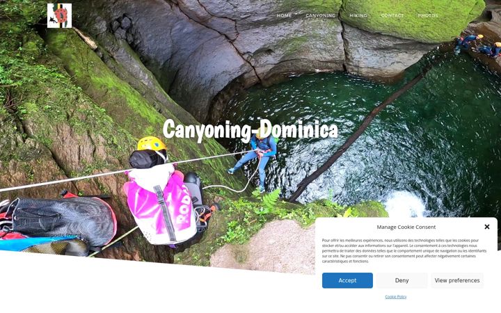 Screenshot of canyoning-dominica.com