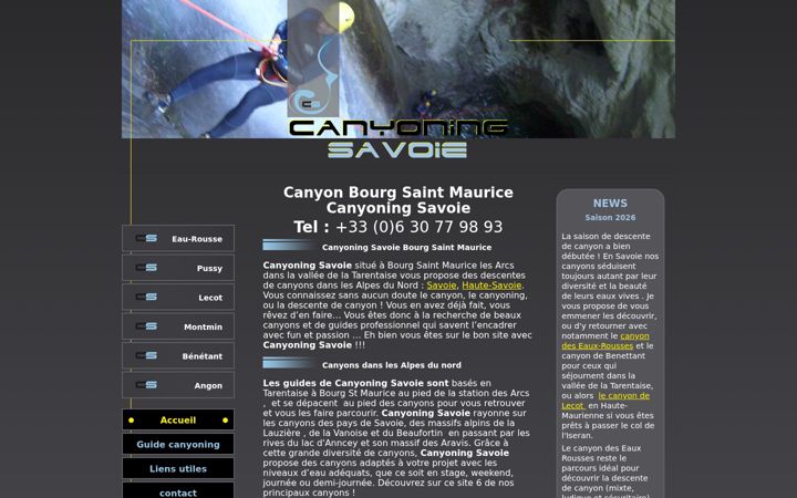 Zrzut ekranu canyoning-savoie.fr