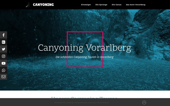 Screenshot of canyoningvorarlberg.at