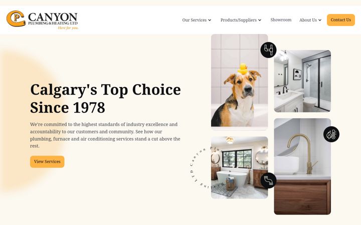 Screenshot of canyonplumbing.com
