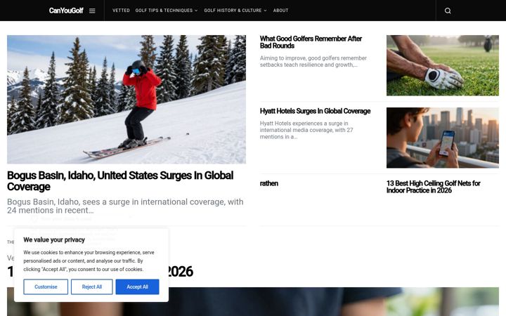 Screenshot of canyougolf.com