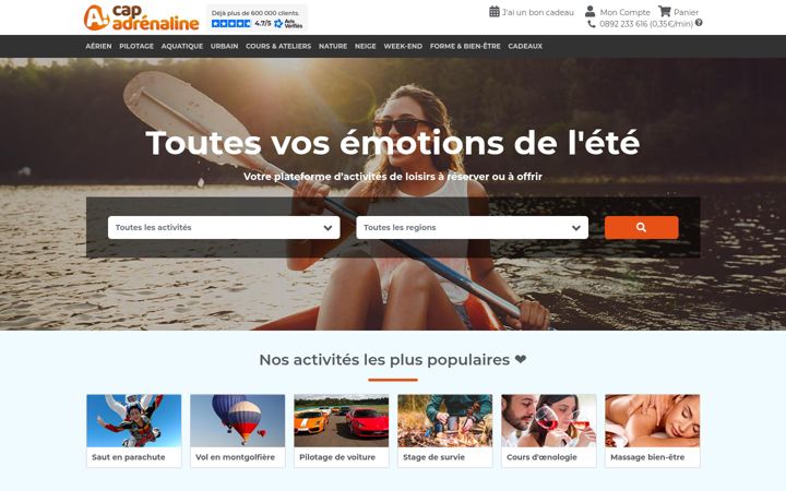 Screenshot of cap-adrenaline.com