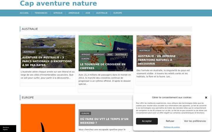 Screenshot of cap-aventure-nature.fr