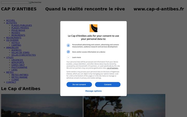 Screenshot of cap-d-antibes.fr