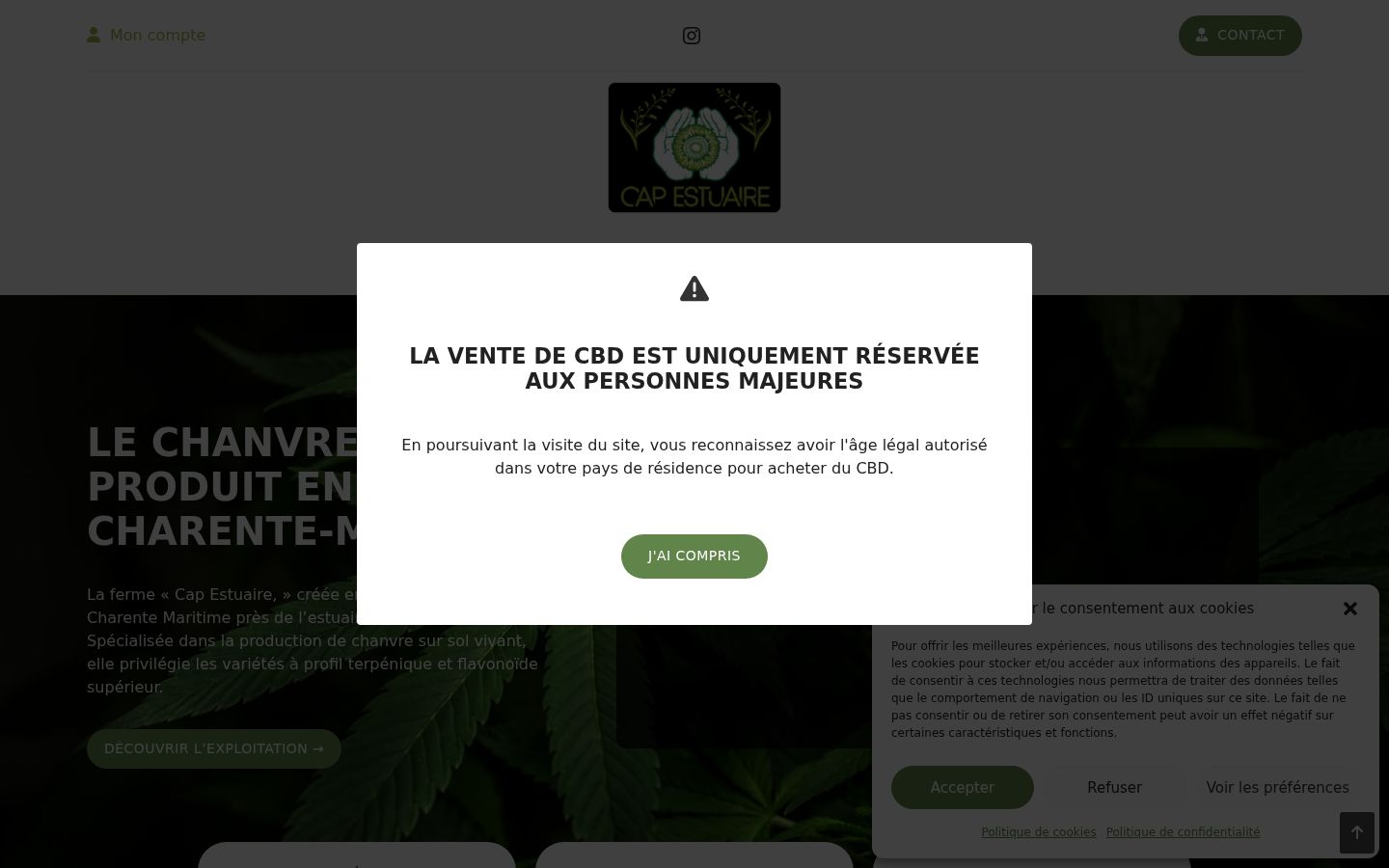 Screenshot del banner di consenso mostrato prima di qualsiasi interazione