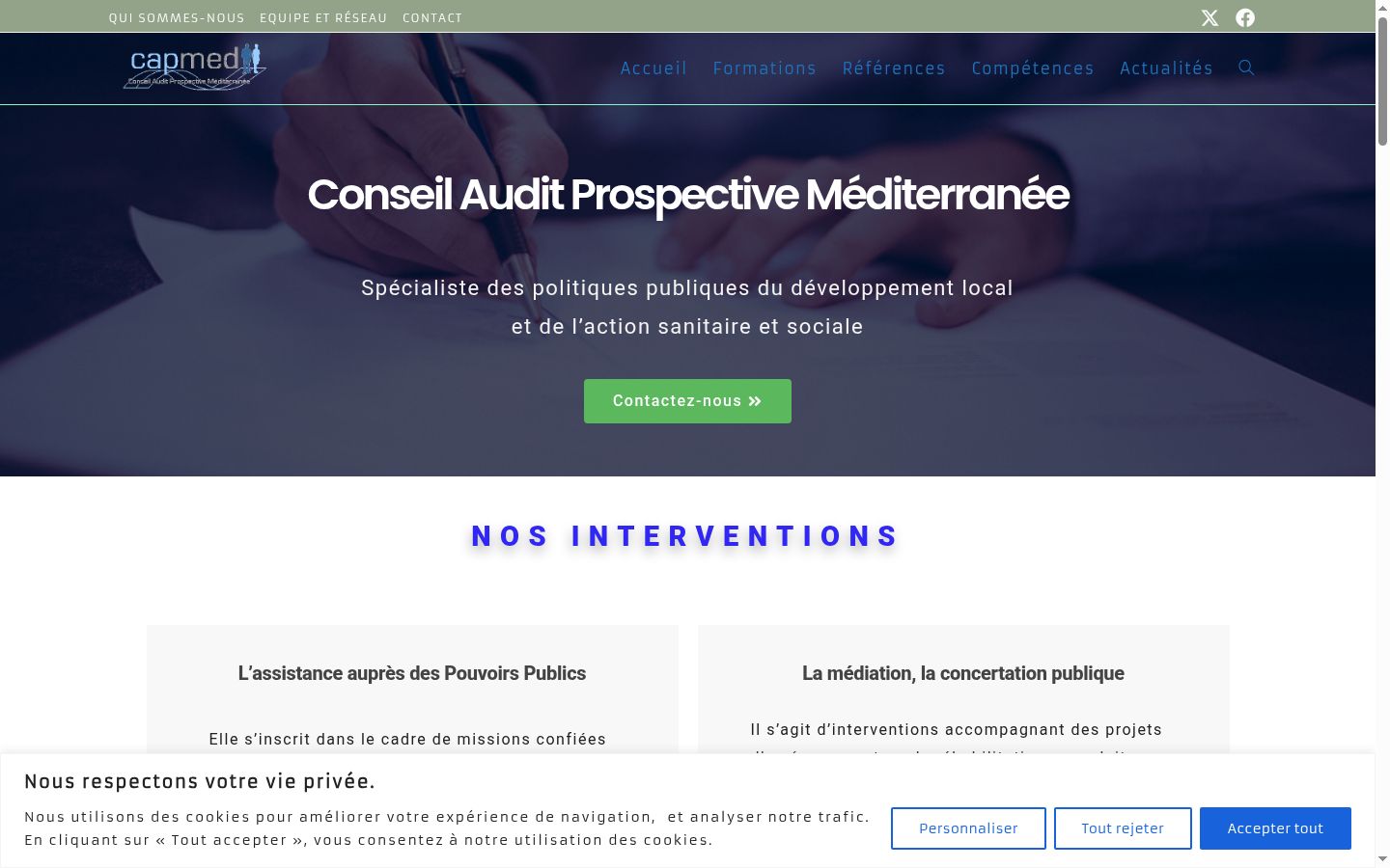 Screenshot of the consent banner shown before any interaction