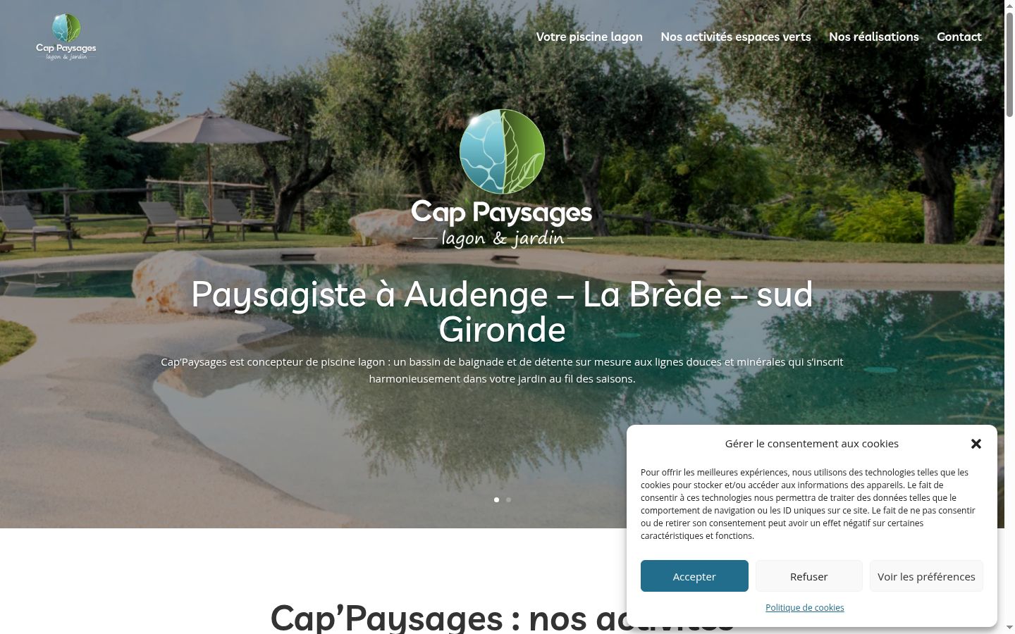 Screenshot of the consent banner shown before any interaction