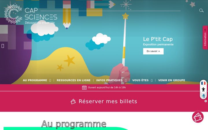 Screenshot of cap-sciences.net