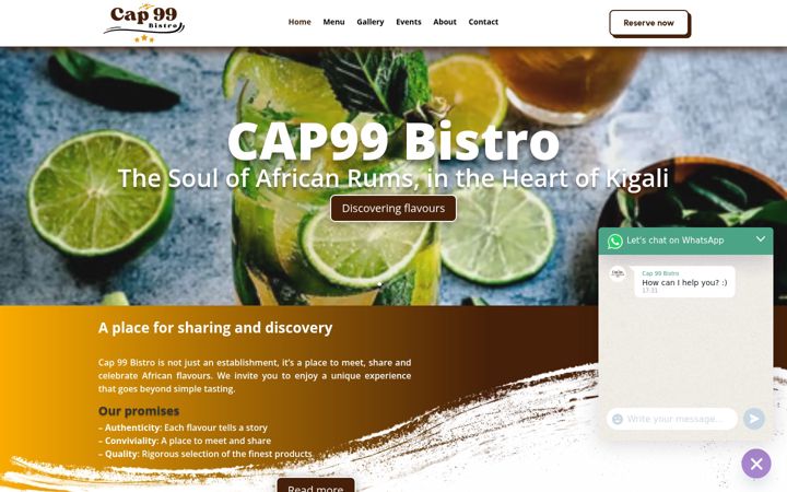Screenshot of cap99bistro.com