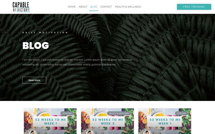 Screenshot of capableofvictory.com
