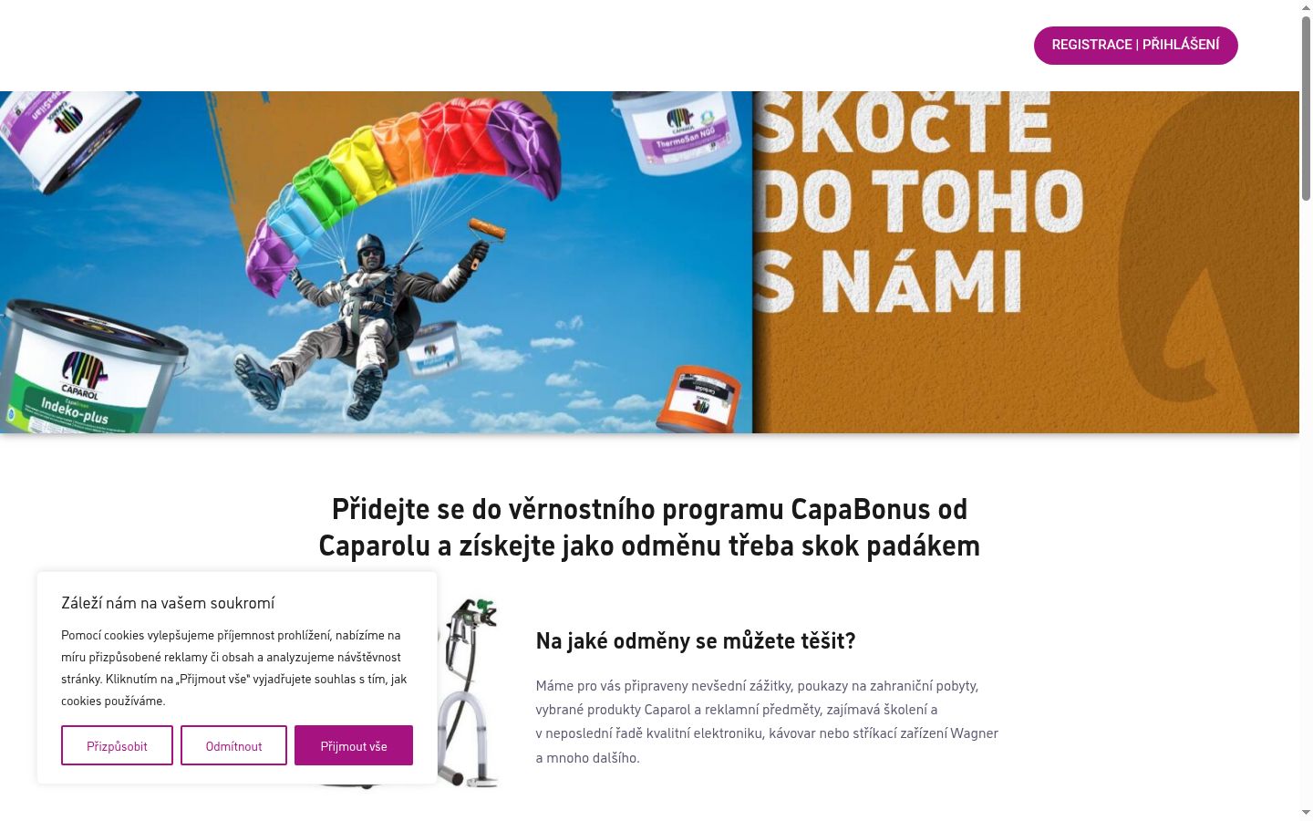 Sutikimo reklamjuostės, rodytos prieš bet kokią sąveiką, ekrano kopija