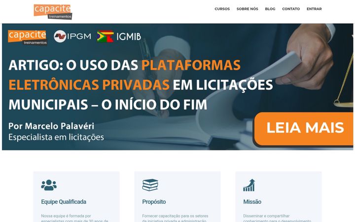 Screenshot stránky capacite.com.br