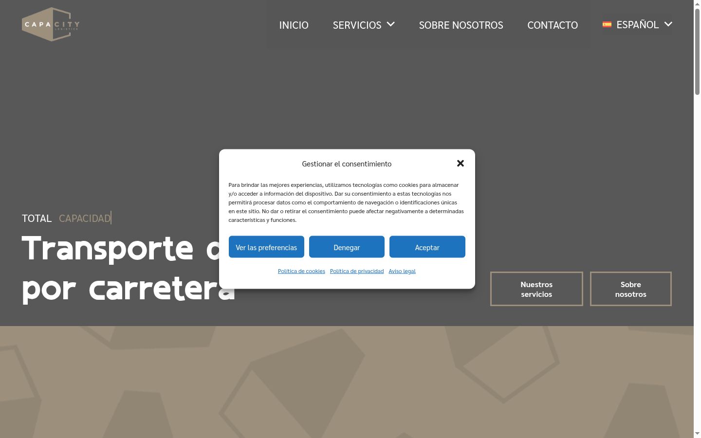 Capture d'écran de la bannière de consentement affichée avant toute interaction