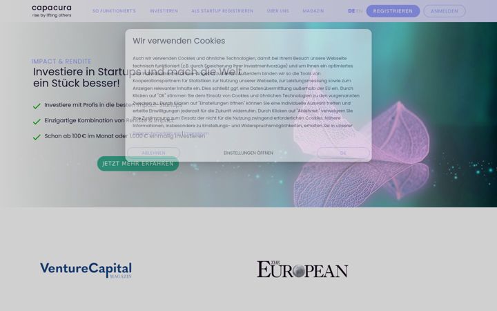 Screenshot of capacura.de