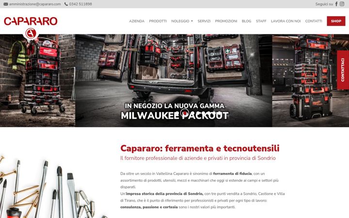 Skärmbild av capararo.com