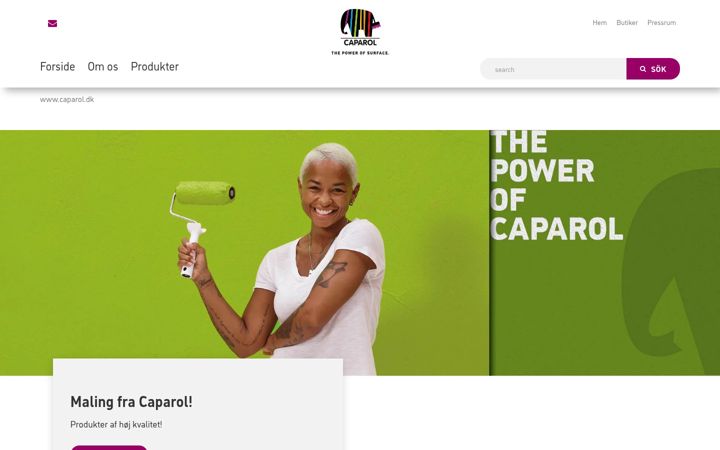 Screenshot of caparol.dk