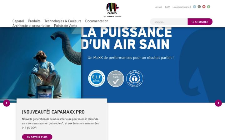 Screenshot of caparol.fr
