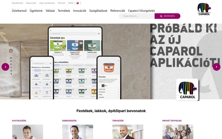 Screenshot of caparol.hu