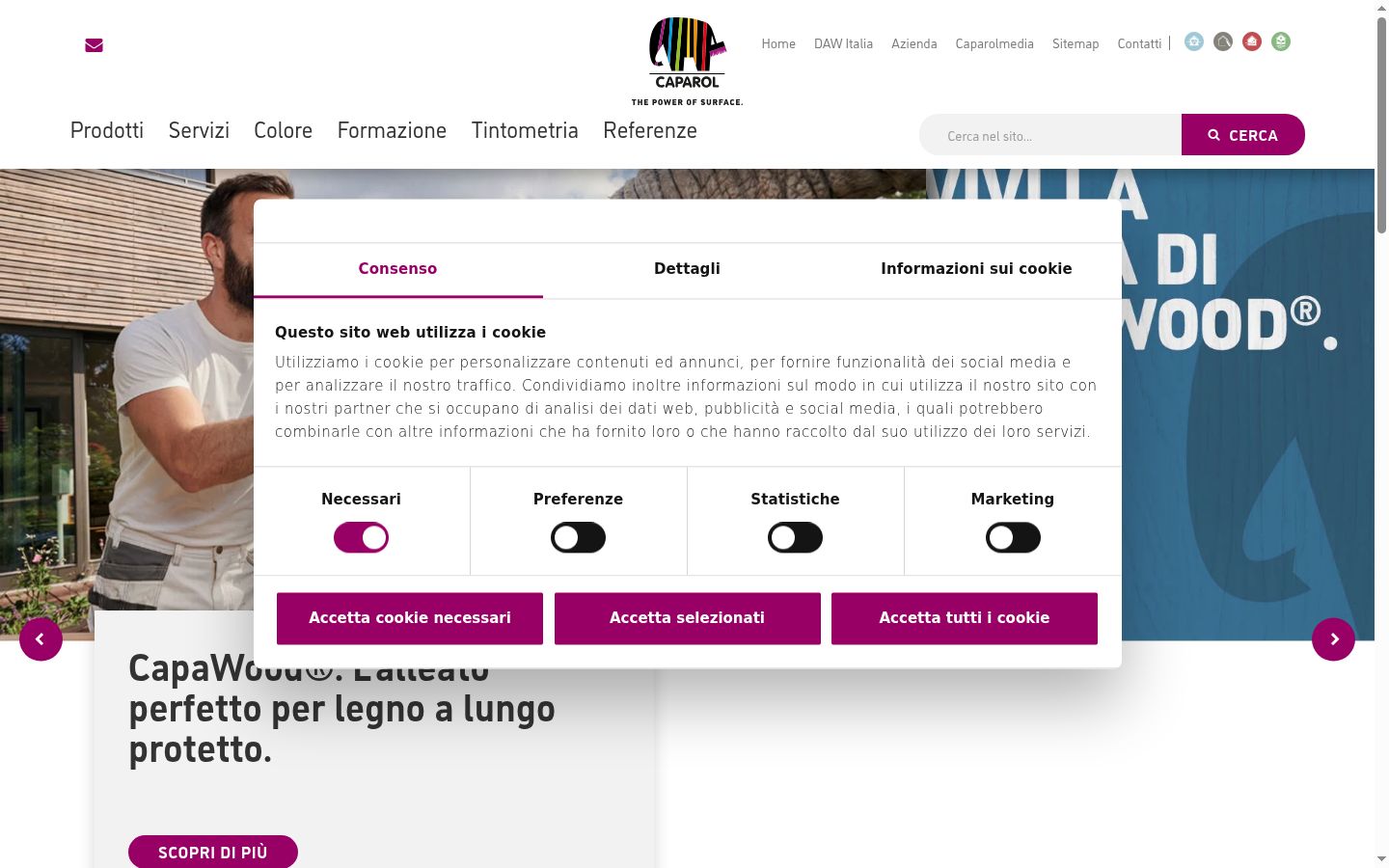 Screenshot of the consent banner shown before any interaction