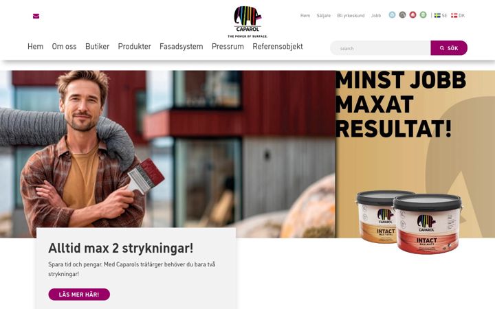 Screenshot of caparol.se