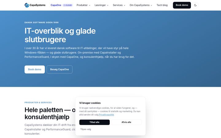 Screenshot of capasystems.dk